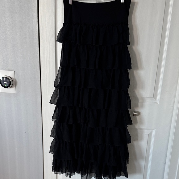Elegant Black Tiered Skirt